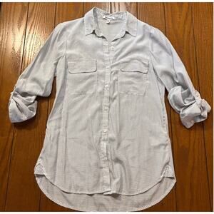 Express The City Shirt Button Down w/ Roll Tab Sleeves Polka Dots Size XS